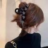 High-Quality Rhinestone Velvet Hair Claw - Large Autumn/Winter Hairpin for Women