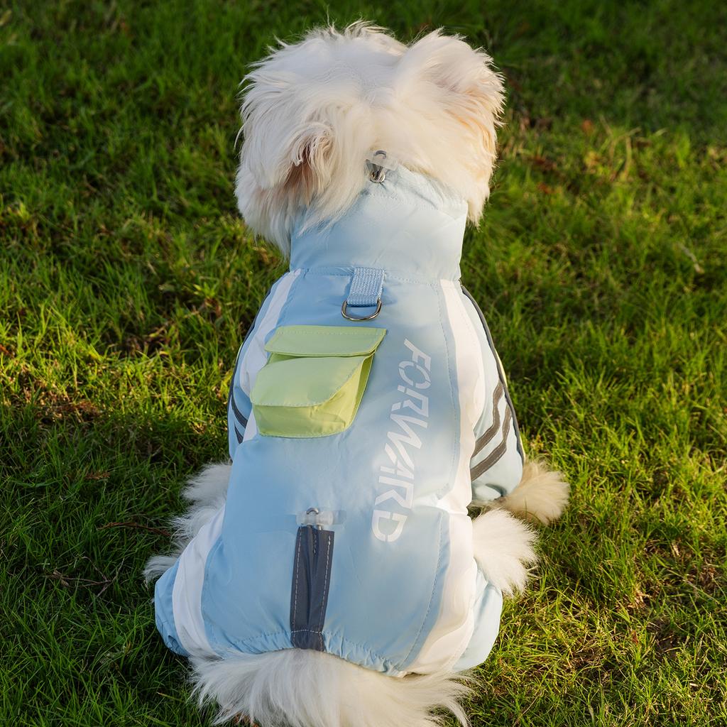 Autumn and winter pet clothes claws explorer three-proof four-leg charge cotton coat small dog Bichon dog clothes
