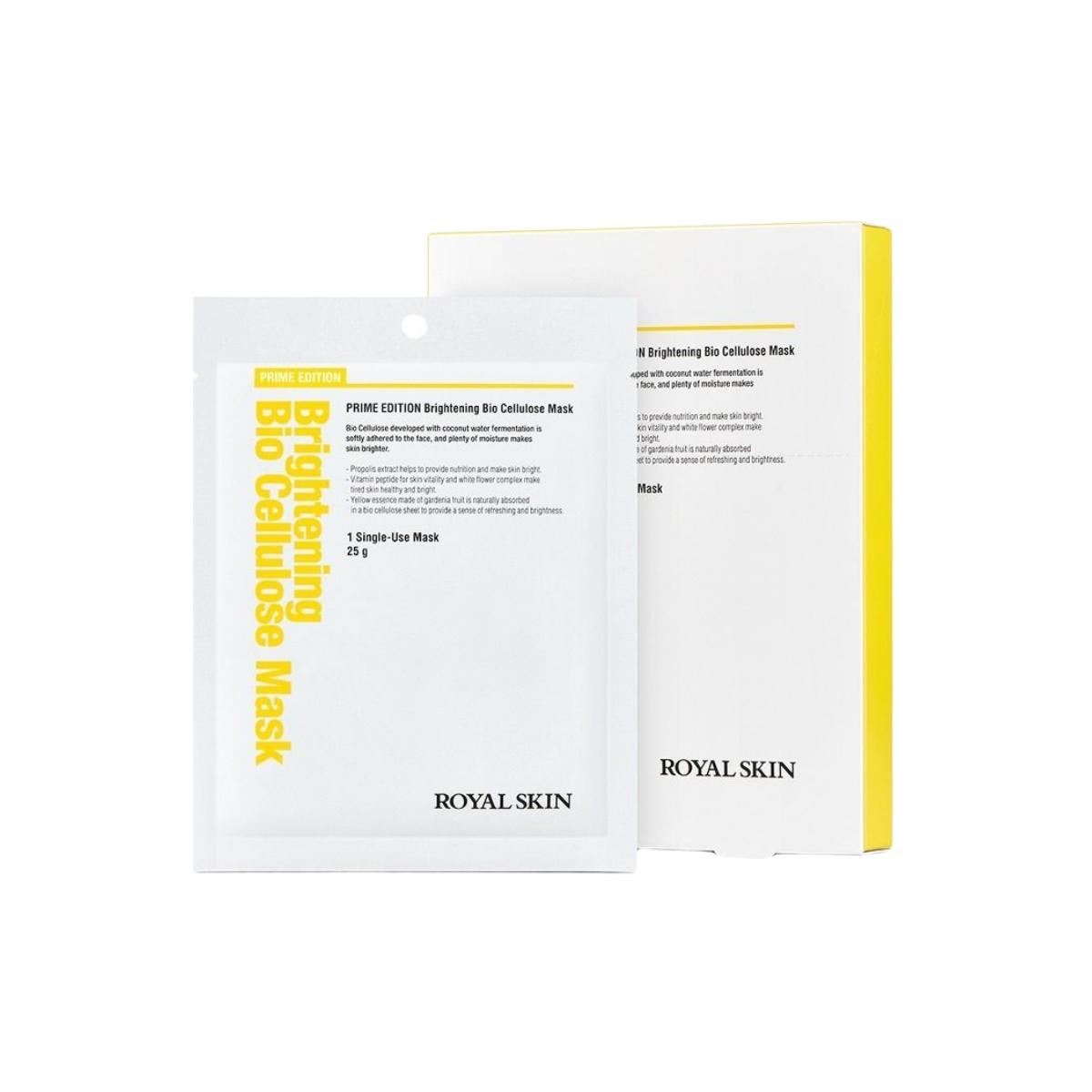 Royal Skin Prime Edition Brightening Bio-Cellulose Mask (5P) - Advanced Glow-Boosting & Tone-Evening Premium Facial Mask