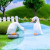 Packung mit 6 skurrilen Enten-Gänse-Statuen Heim- Bürodekoration mit detaillierter Schnitzerei für Ausstellungen