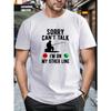 Europese maten [SORRY KAN NIET PRATEN T-shirt] Kreukelig Plus Size Heren T-shirt - SORRY KAN NIET PRATEN