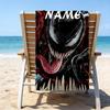1pc Venom3 Beach Towel with Custom Name, Beach/Swimming/Bath/Picnic/Camping Towel, Suitable for Seaside Beaches