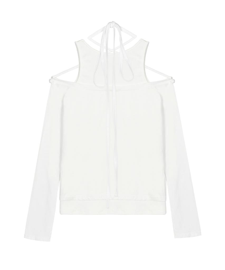 Nigaennikol Strap Twin Off Shoulder Top_White