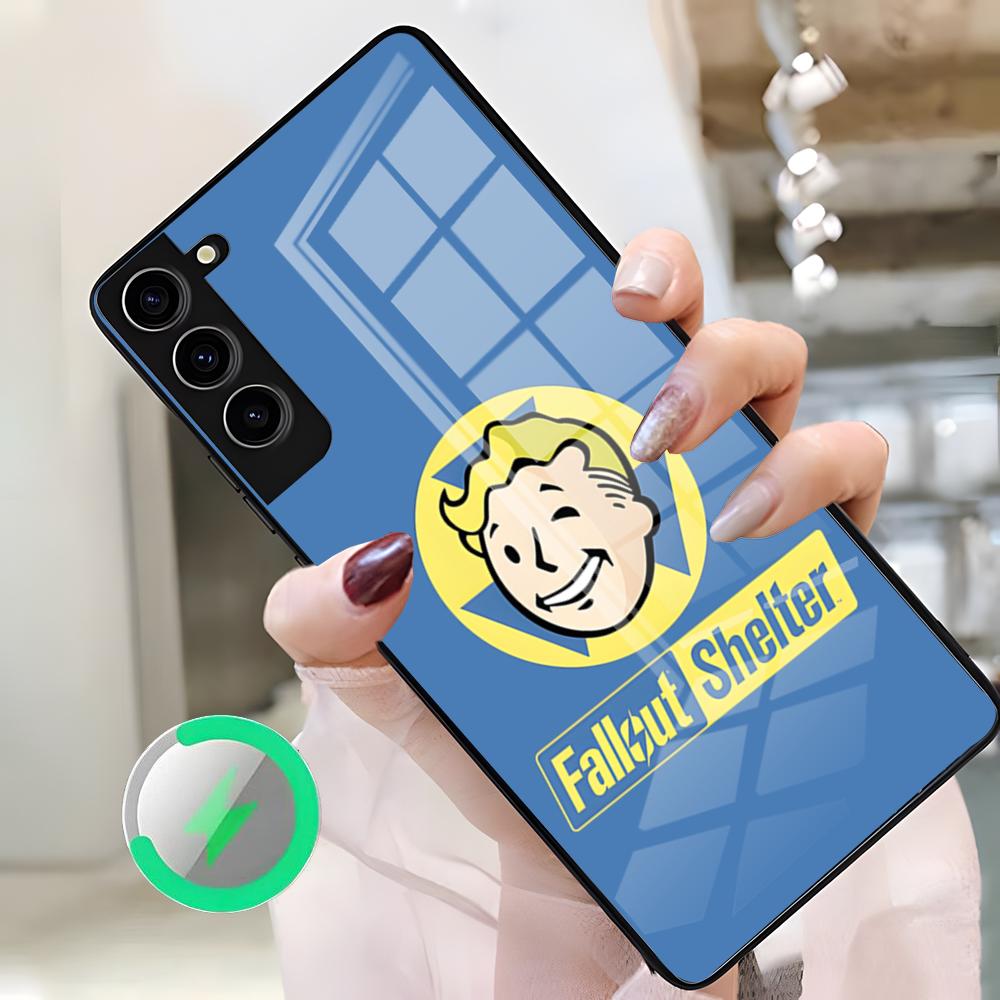 

Чехол для телефона F-Fallouts Vault для Samsung S26 Ultra S25 Edge S23 S22 S21 S20 Ultra Plus S24 Fe A25 Магнитная стеклянная крышка Samsung A56