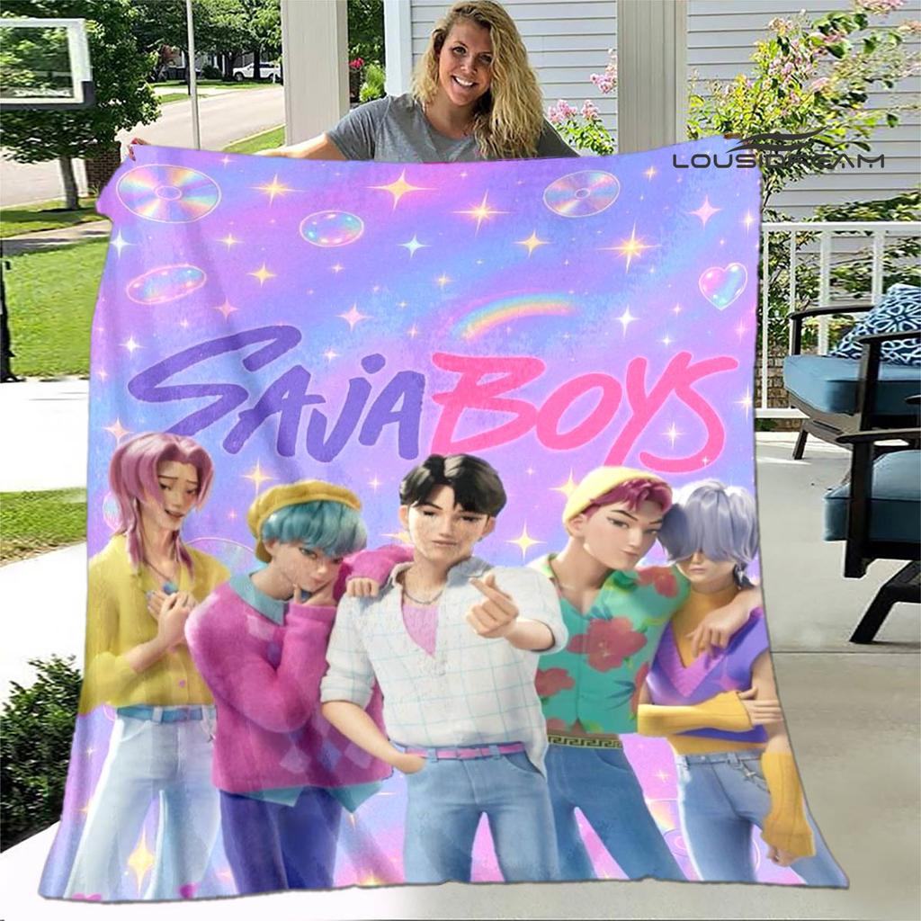 3D KPop Demon Hunters Cartoon blanket Warm blankets Soft and comfortable blanket Home Travel Blankets bed linings Birthday Gift