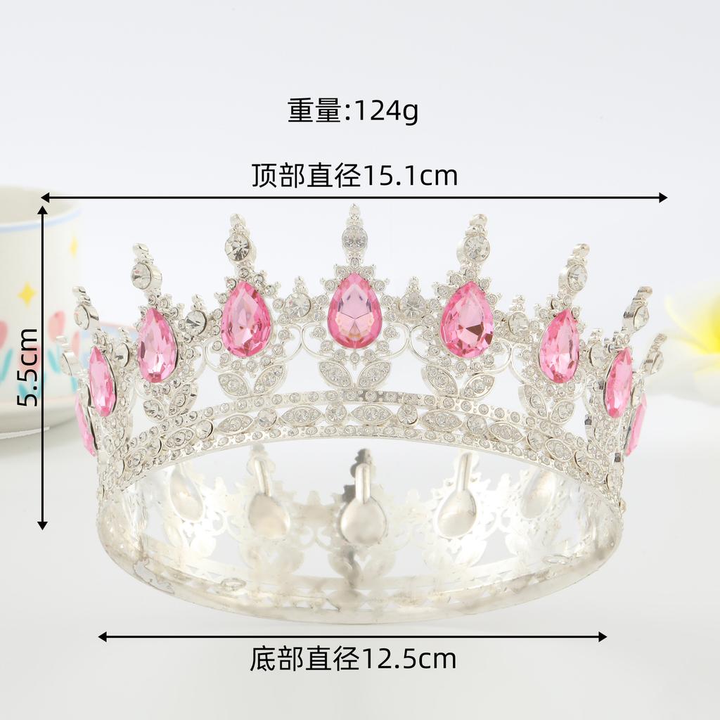 Luxury New Arrival Birthday Party Bridal Performance Crown Princess High-end Wedding Bride Headpiece Round Crown Tiara
