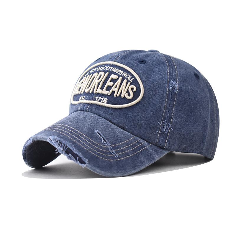 Cotton Washed Old Large Letter Embroidered Baseball Cap Men's and Women's Outdoor Three-dimensional English Cap