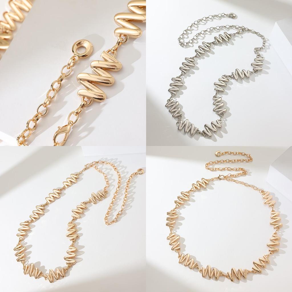 Fashionable Metal Waist Chain For Women With Polished Surface And Ethnic Style