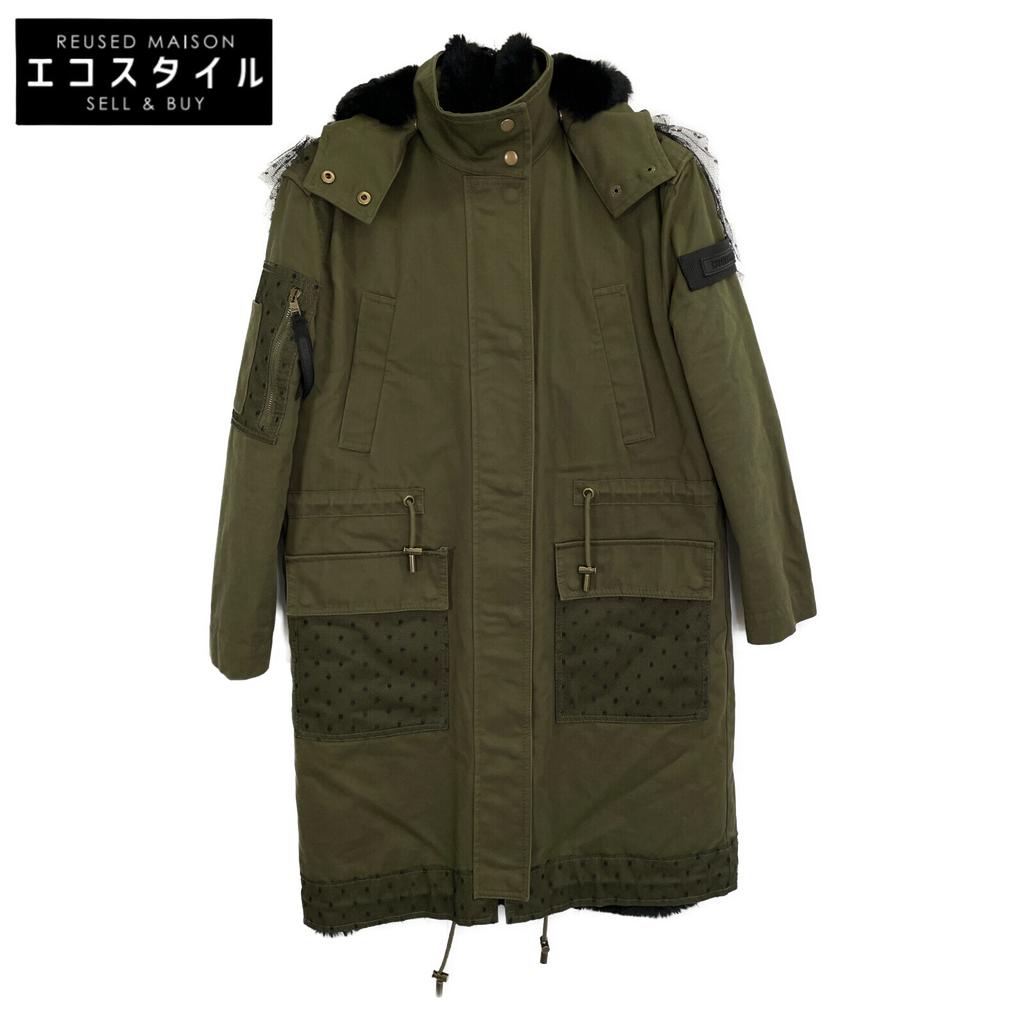 RED VALENTINO 1R3CK01C6L5 Khaki Boa Liner Mod Coat coat 38 khakiUsed