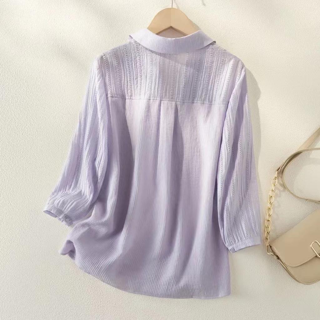 Splicing Light and Breathable Shirt Summer New Women's Summer Fresh and Light Shirt