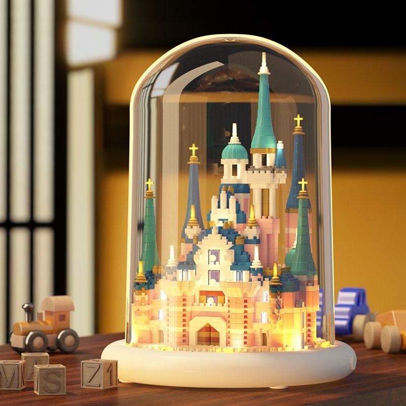 Pink Castle Princess Building Block Diy Assembling Toy Decoration Kids Gift
