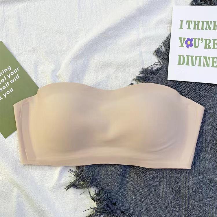 Seamless Japanese Style Strapless Bandeau with Push-Up & Side Support for Women - Non-Slip & Invisible Beautiful Back Bra