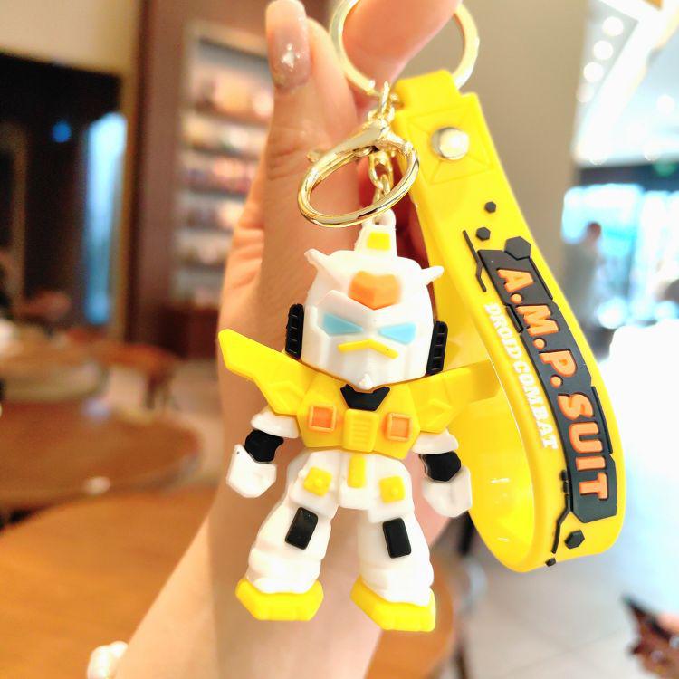 Creative Transformers Gundam PVC Keychain - Cartoon Design for Car, Backpack, or Bag Pendant, Ideal Small Gift