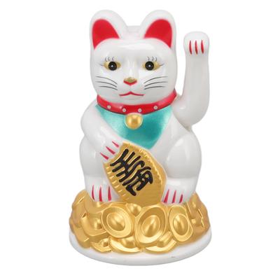 Şanslı Kedi Süsü El Sallayan Plastik Elektrikli Kedi Heykeli Ev Dekorasyonu Hediye Verme için 4.5in