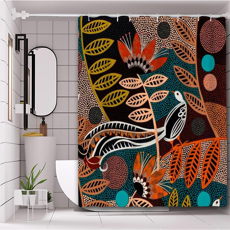 tropical plant Bathing Curtain  Bathroom Shower Curtain Waterproof With 12 Hooks Home Deco Free Ship