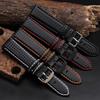 18mm 20mm 22mm 24mm Vyriška laikrodžio apyrankė Anglies pluošto laikrodžio dirželis su raudonu dygsniu + Odinis pamušalas Nerūdijančio plieno sagtelė watchband