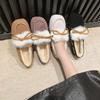 Fur Integrated Doudou Shoes Women's Winter Velvet 2025 New Versatile Flat-bottomed Thick-soled One-pedal Hairy Ladyshoes Women