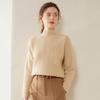 Women's Heavyweight Cable Knit 100% Pure Cashmere Half-High Collar Sweater