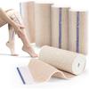 Venda Elástica de Algodón, 4 Rollos de 10 cm x 4,5 m Vendas Elásticas de Compresión con Cierre de Velcro, Venda Elástica de Soporte Deportivo para Muñecas, Piernas, Rodillas
