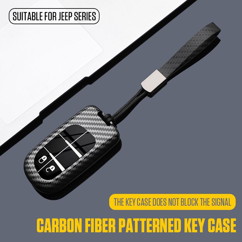 ABS Carbon Autoschlüsselhülle Hülle Fob für Jeep Renegade Compass Grand Cherokee für Chrysler 300C Wrangler Dodge Autozubehör
