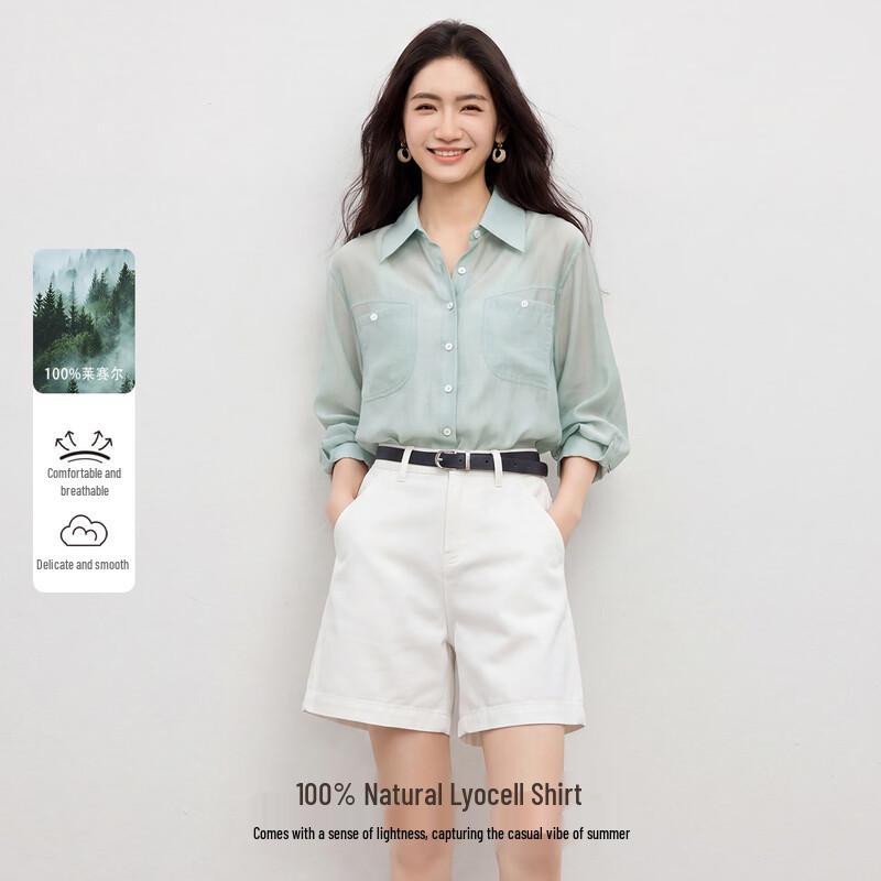 Women s Lyocell Short Sleeve Blouse M