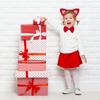 Foxes Tail Costume with Foxes Ear Headband Skirt and Bowtie Halloween Cats Foxes Costume for Kid Adult Halloween Cosplay