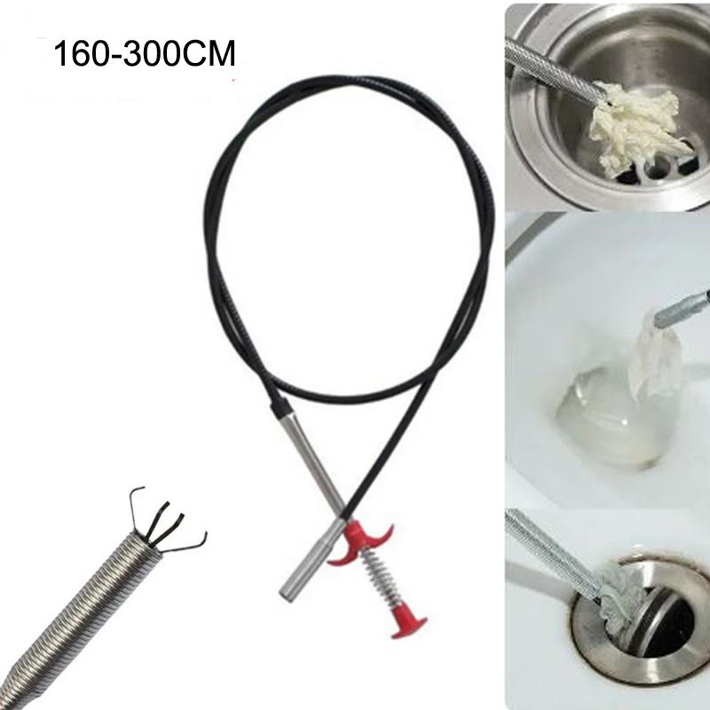 160cm-300cm Flexible Hand Tools 4 Claws Sewer Pick Up Tool Long Reach Spring Grip Grabber Home Tools