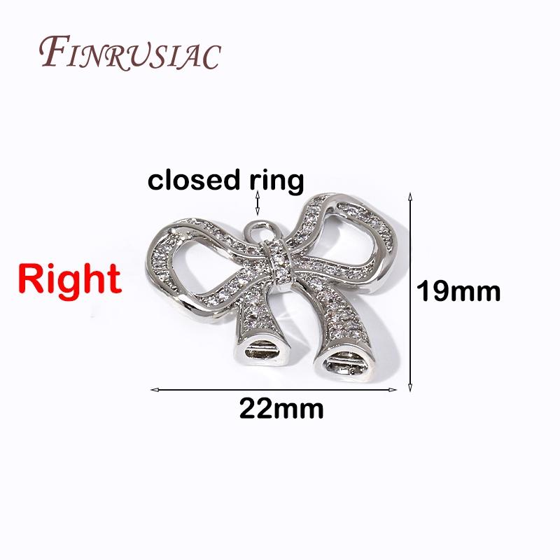 

18K Gold Plated Inlay Zircon Bowknot Connectors Accessories Necklace Connectors DIY Bracelet Components Supplies 1 Piece