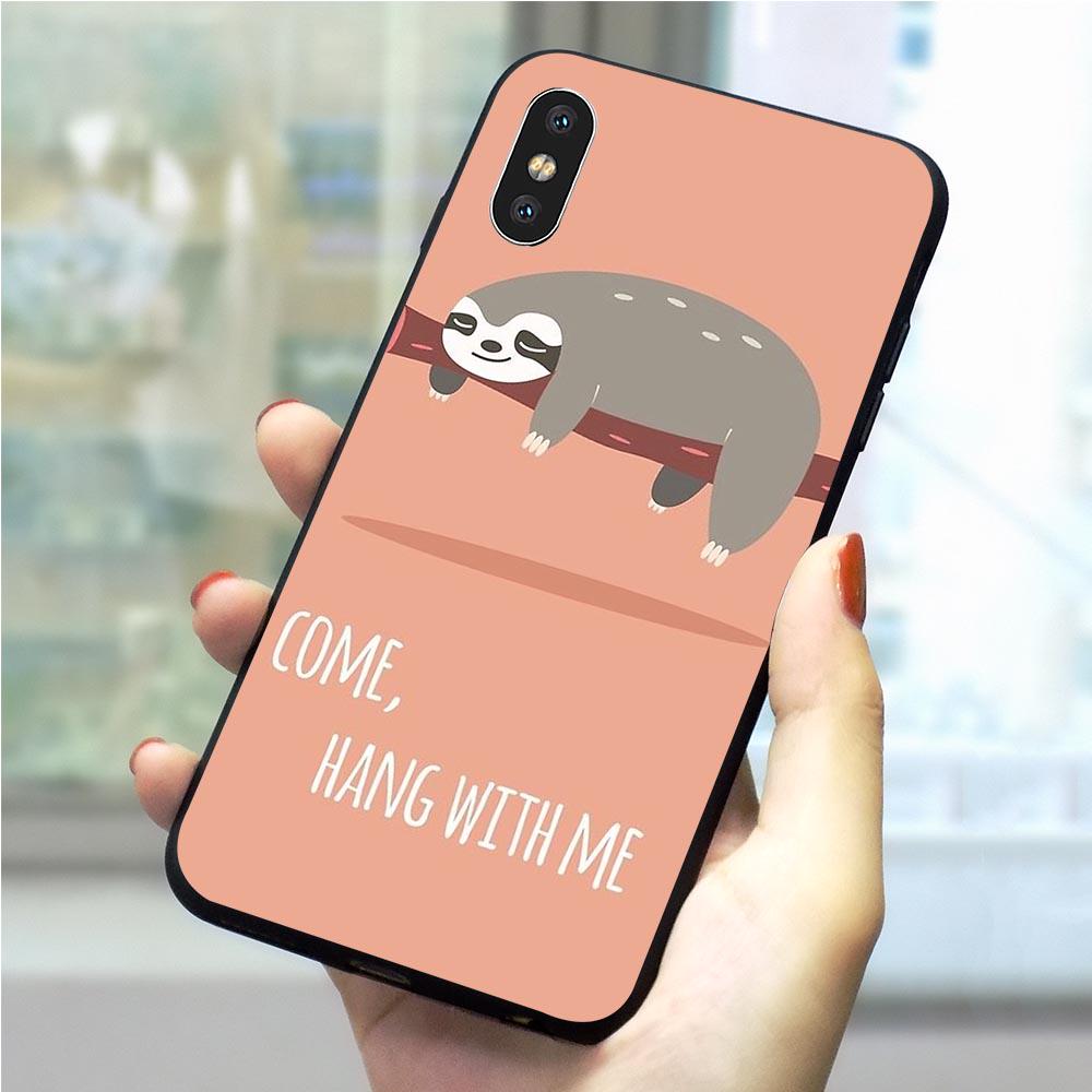 Sloth Custom Phone Case Buy Caffeinated Sloth Animal Phone Case For iPhone XR Case 5S SE 6 6S ...
