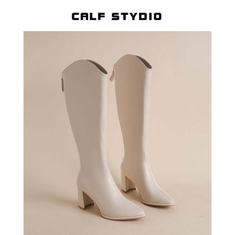 

Autumn and winter new thick heel high heel fashion boots rear zipper knight boots 40