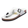 Fashion Flats Beach Slippers Mens Slip On Shoes Half Drag Leather Street Personality Mens Flip Flops Men Casual Walking White Sandals