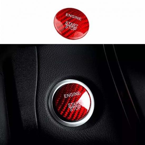 One-Click Startup Button 09-15 For Benz E-Class Red Dry Carbon Fiber Cover Trim
