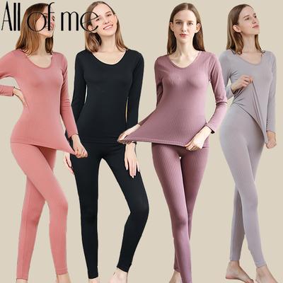 1 Set Warme Thermounterwäsche Sexy Damen Unterwäsche Lange Unterhosen Damen Formende Sets Weiblich Mittelhoher Kragen Thermische Formbekleidung