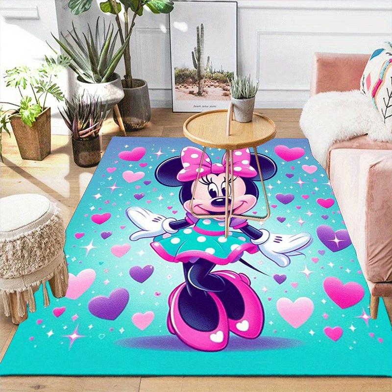 1pc Pretty Minnie Pattern Area Rug Soft Flannel Floor Mat for Living Room,Office,Bedroom and Carpet,Sofa Coffee Table Floor Mat