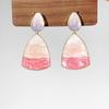 Sunset Glow Gradient Pink Drip Oil Ear Clips - No Piercing Luxury Enamel Earrings