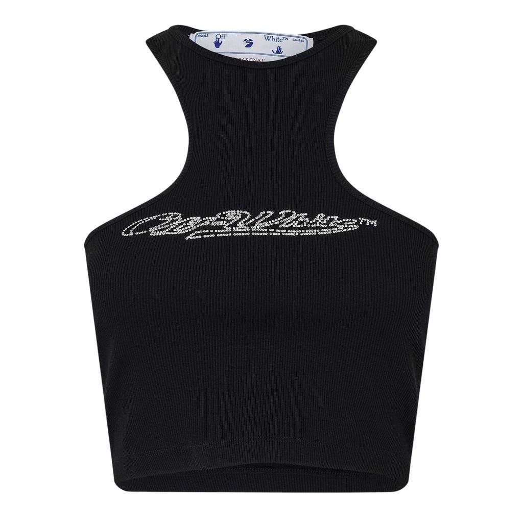 Canotta da donna/ragazza Off White vestibilità rilassata