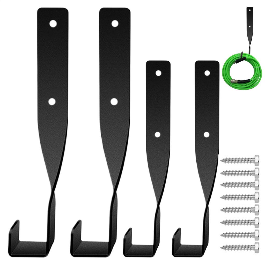 4 Pieces Chainsaw Wall Mount Holder Metal Rust-Resistant Space-Saving Organization Heavy Duty Chain Saw Storage Rack Hook