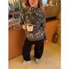 KOSY Knitted Stand Collar Zippers Cardigan Women's Casual Printed Full Sleeve Sweaters Spring New Female Fashion Knitwear