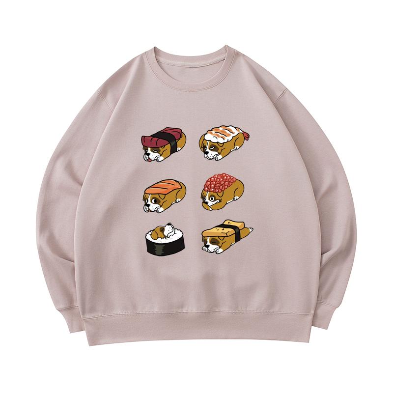 Sweatshirt éponge rose sushi