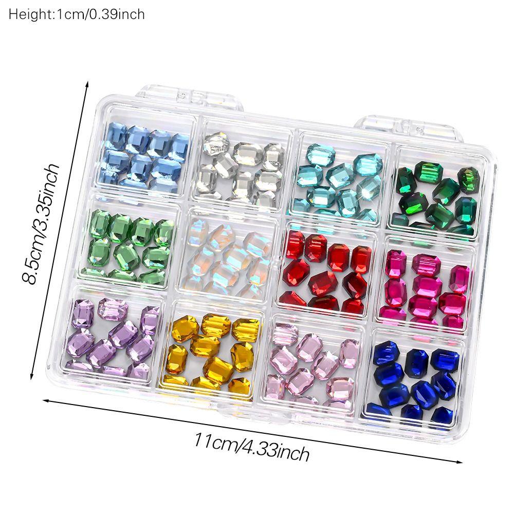 120Pcs/Box Colorful 3D Nail Art Rhinestones Flat Back DIY Nail Art  Manicure Accessory