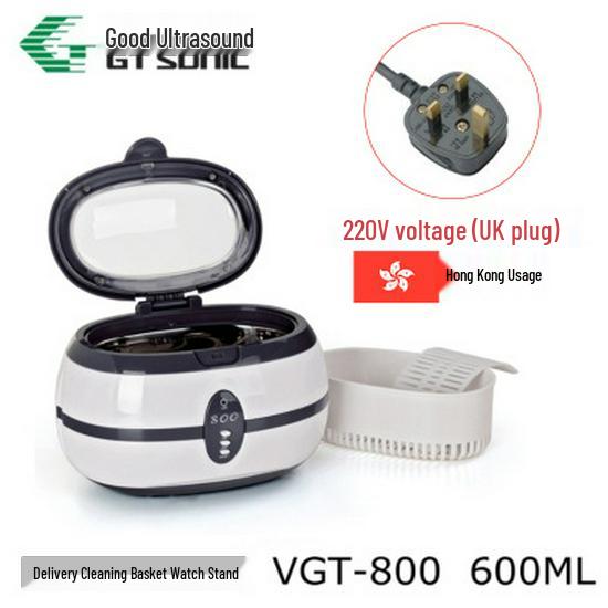 VGT-800 Ultrasonic Cleaner for Glasses, Jewelry, Watches, Razors, Dentures, and Coins UK Plug
