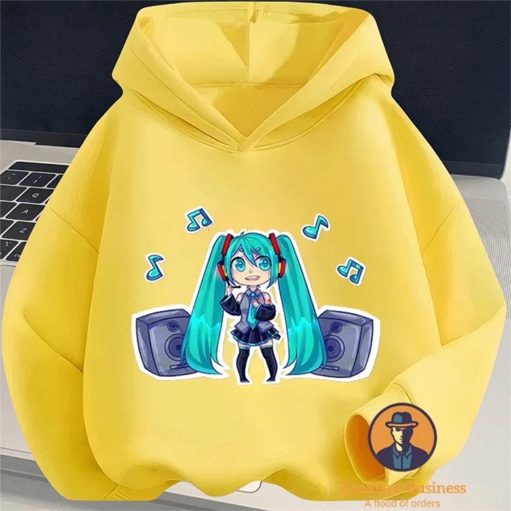 

Елегантні Худі Miku для Хлопчиків та Дівчаток з Милими Мультяшними Принтами, Теплі та Вітрозахисні, Елегантні Восени та Взимку 140