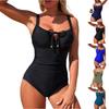 Women's Color-blocked Backless One-piece Swimsuit