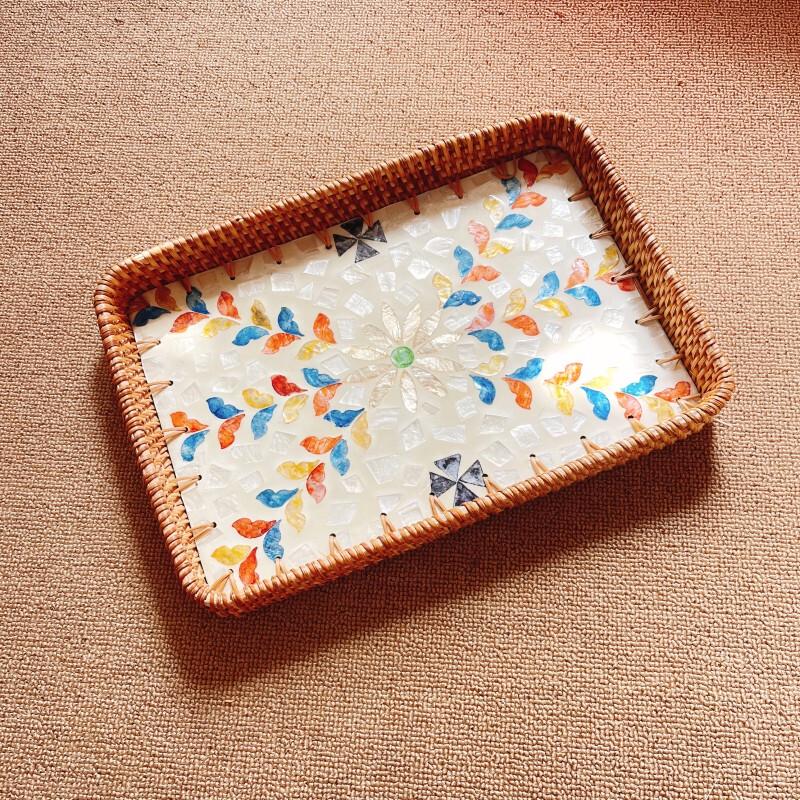 Handwoven Rattan Storage & Serving Tray