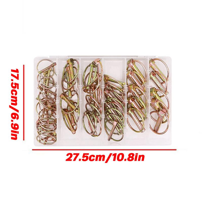 

50 шт., набор штифтов Линча, набор штифтов Линча с кольцом, сверхмощный штифт Линча для сельскохозяйственных тракторов, прицепов, грузовиков, косилок, 4 размера 50Pcs