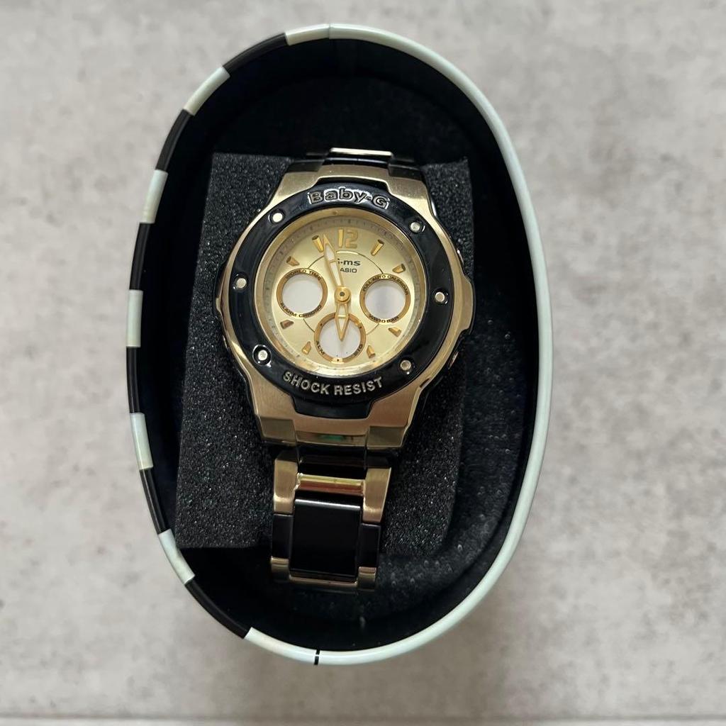 Used Limited CASIO Baby-G Anna Tsuchiya MSG-300AN with Box & Can Black x Gold