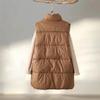 Daunenweste für Damen Winter Oversize Verdickt Warm Große Tasche Weste Lässig Winddicht Warm Rollkragenweste