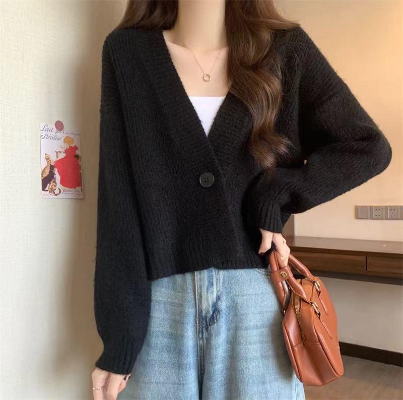 Petite Women's V-Neck Loose Knit Cardigan – New Autumn/Winter Collection