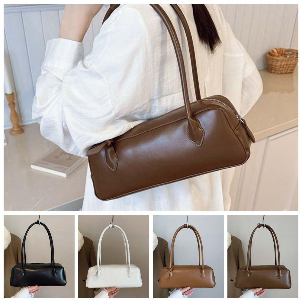 Large Capacity PU Shoulder Bag Korean Style Texture Underarm Bags French Stick Handbag Women