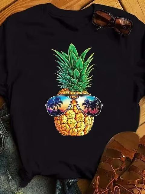 ALOHA with Tropical Flowers Womens Sports Short Sleeve TShirt Summer Short Sleeved Harajuku Streetwear Tops Aesthetic Clothes